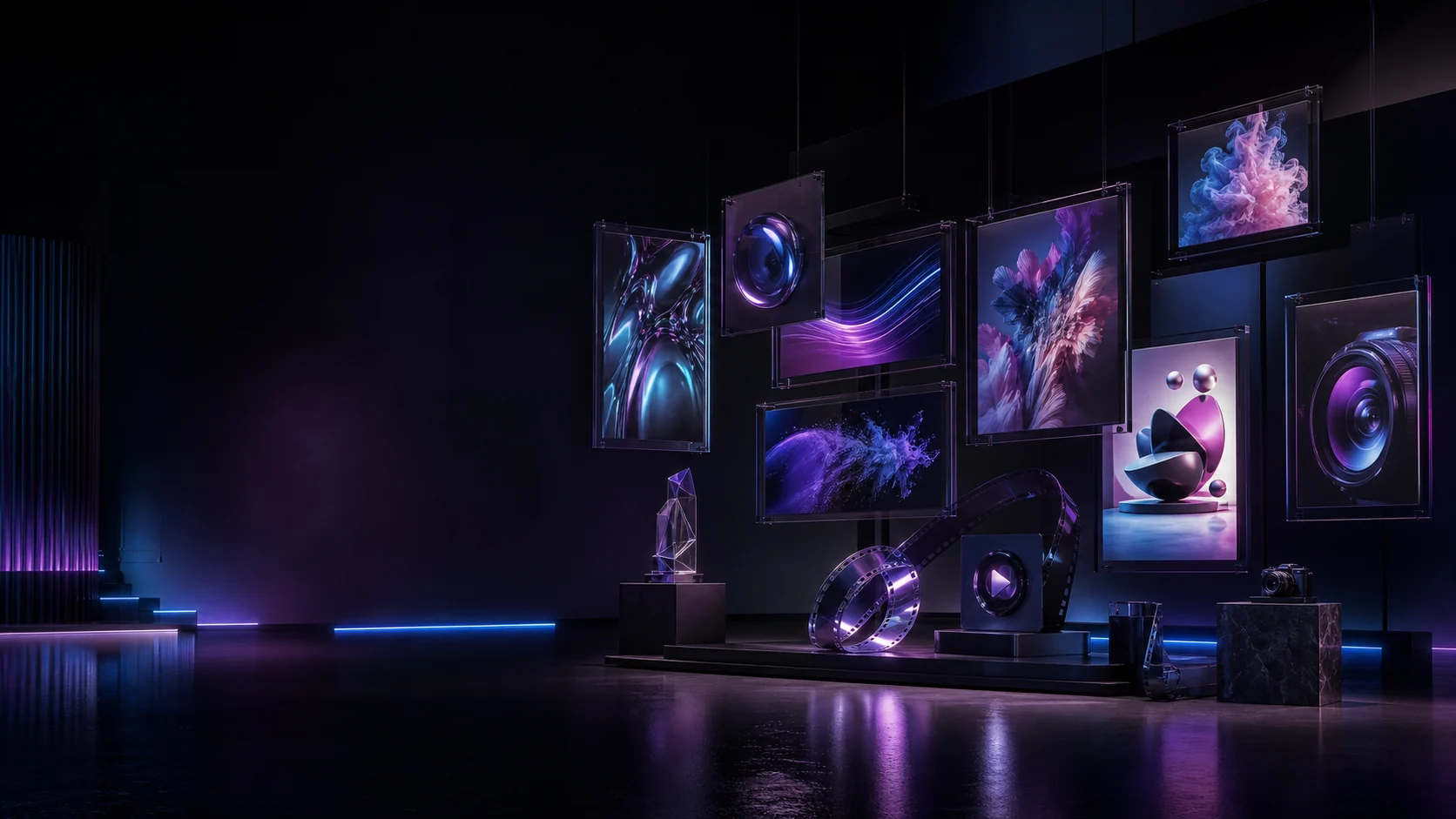 Curated gallery of creative frames, film, cameras, and sculptural work