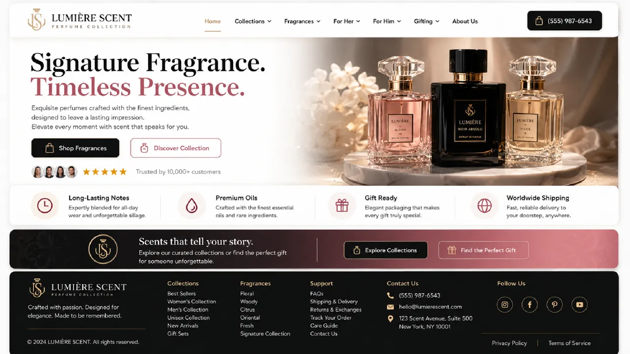 Lumière Scent — Fragrance white-label website design