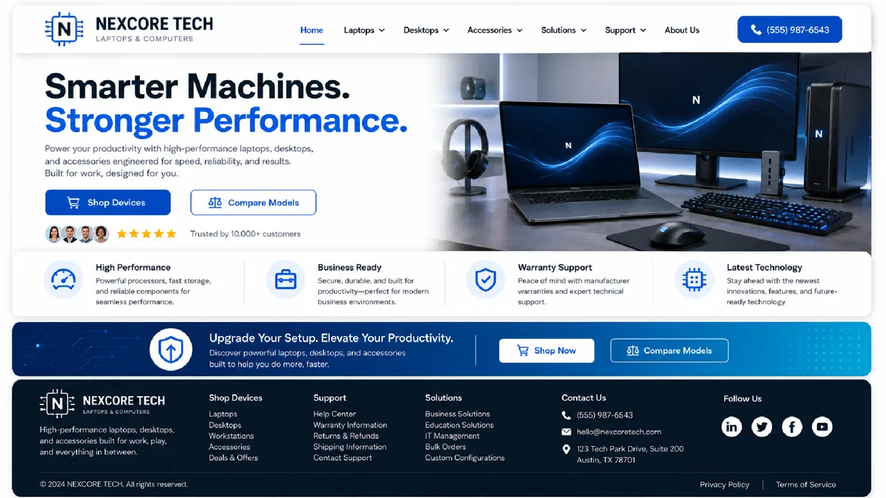 Nexcore Tech — Computing Retail white-label website design