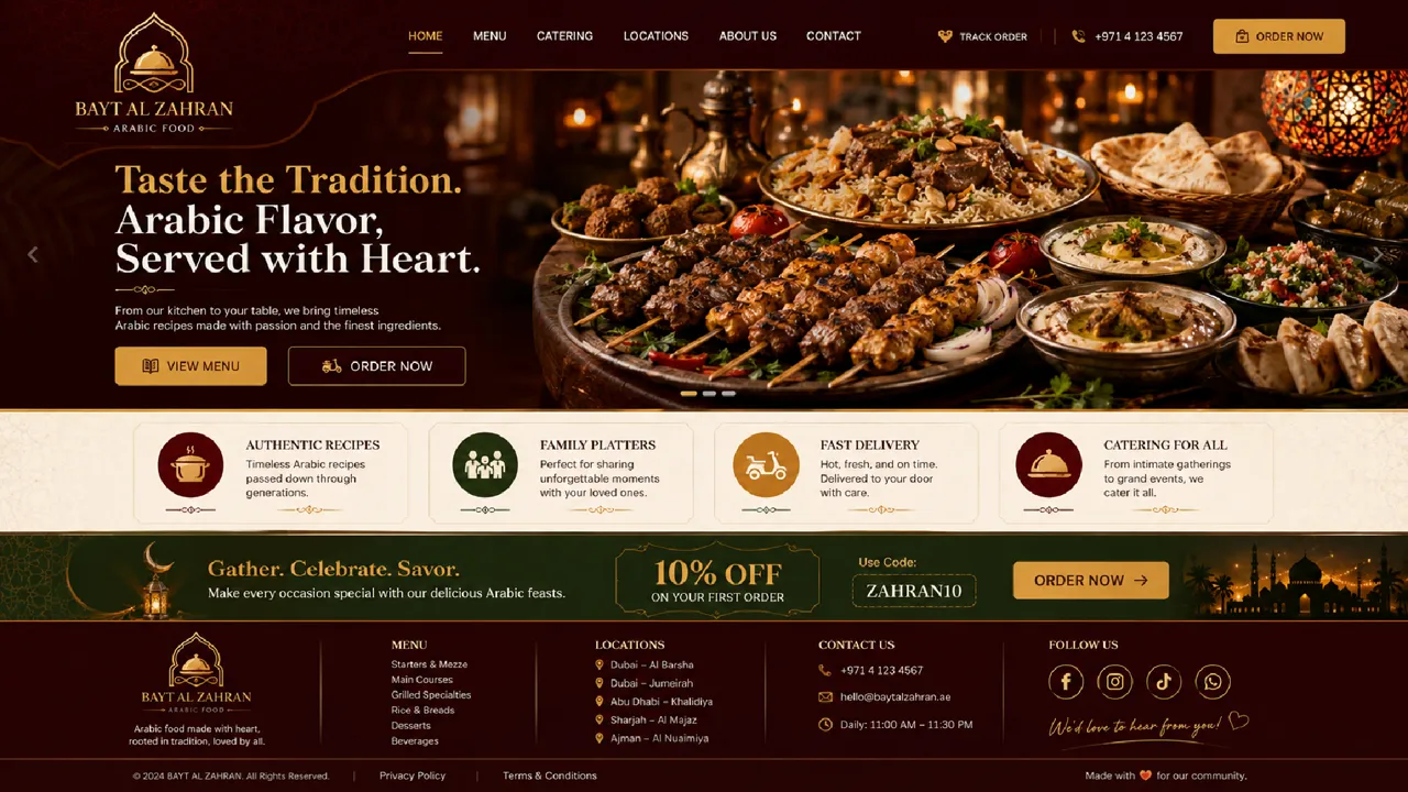 Bayt Al Zahran — Restaurant — UAE white-label website design