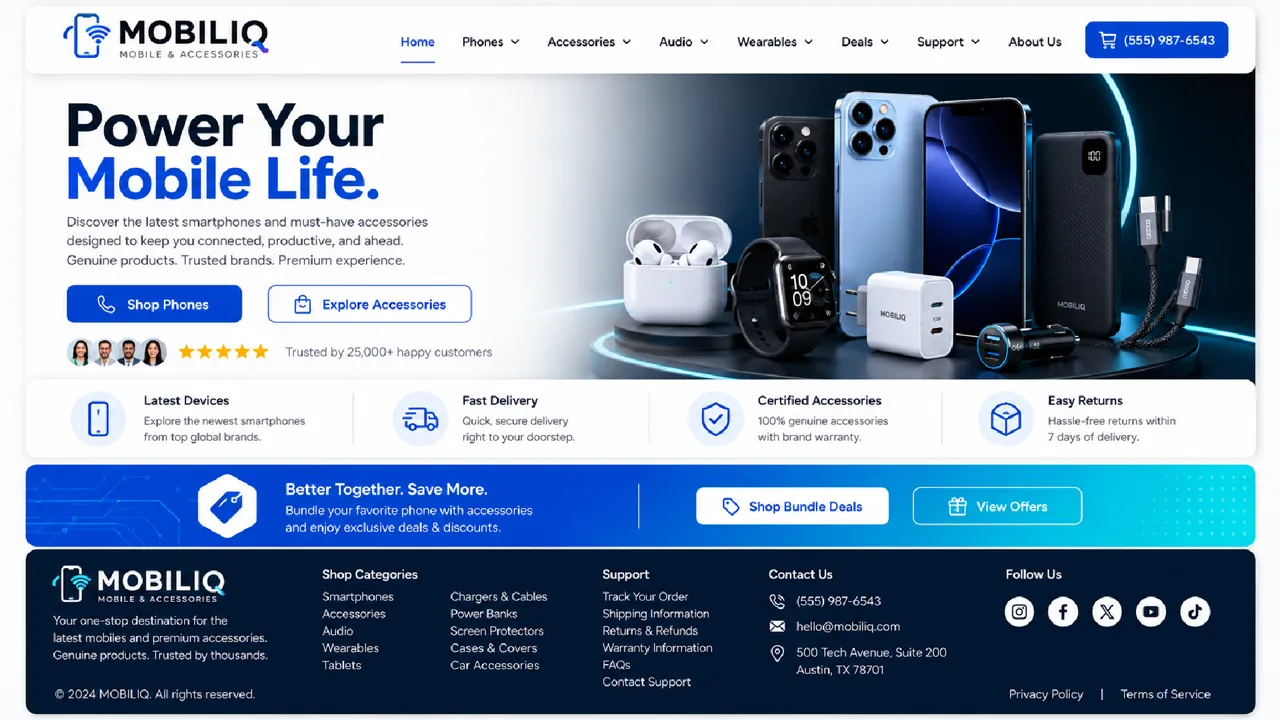 Mobiliq — Mobile Retail white-label website design