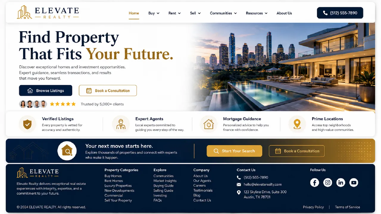 Elevate Realty — Real Estate white-label website design